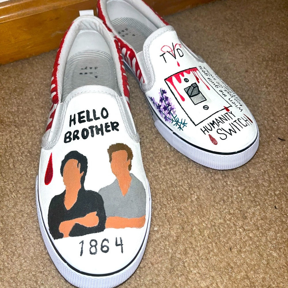 Hand-painted TVD Slip-ons